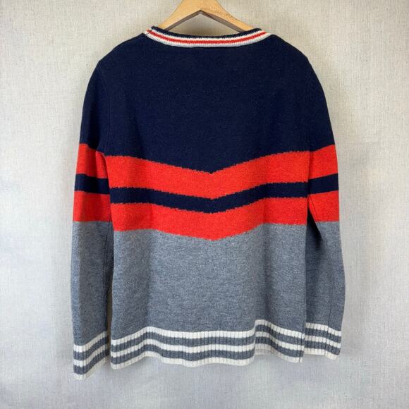 STS Sail to Sable Chevron Stripe long sleeve 100% wool sweater size S - Picture 2 of 9